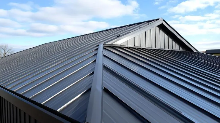 Durable, energy-efficient metal roof on a modern home in Central Massachusetts